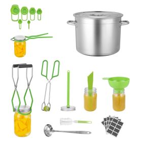 Canning Supplies Starter Kit, 11 Pieces Stainless Steel Water Bath Canning Kit for Beginners, Canning Tools Set: Pot, Rack, Lid, Ladle, Funnel,