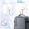 Adhesive Wall Hooks 13LB Heavy Duty No Drill Large Transparent Waterproof Hooks for Bathroom Kitchen Towel Coat 12 Pack - Clear