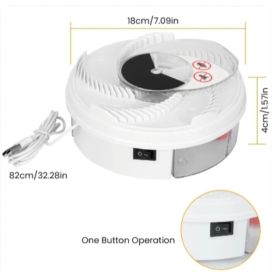 USB Powered Electric Fly Trap Automatic Flycatcher Rotating Fly Pest Repellent Tool For Home Kitchen Restaurant - White