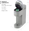 Single Serve K-Cup Pod Coffee Maker, 6 to 12oz Brew size, with Cord Storage, Perfect for Small Spaces, Studio Gray - Portable