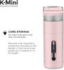 Single Serve K-Cup Pod Coffee Maker, 6 to 12oz Brew size, with Cord Storage,Dusty Rose - Portable