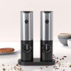 Electric Salt & Pepper Grinder Set, USB-C Rechargeable with LED Light & Charging Dock, 5 Adjustable Coarseness Settings, One-Touch Automatic Mills