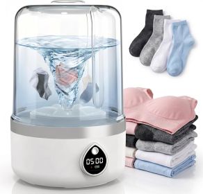 Portable Washing Machine, Compact Mini Washing Machine for Delicates & light garments, Cordless Portable Washer, 1.4L White Mini Washer, Great for