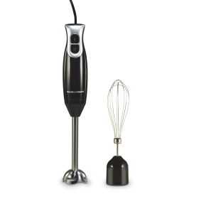 2-Speed Immersion Hand Blender for Kitchen with Blending Wand Whisk, Black - 1 Pack