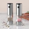 Electric Salt and Pepper Grinder Set, Automatic Battery Salt and Pepper Shakers, 6 Adjustable Coarseness with LED, 100ml Upgraded Larger Capacity