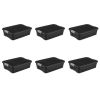 10 Gallon Stacker Tote, Durable Plastic Bin with Latch Lid, Black, 6 Pack - 1 Pack