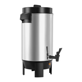 Commercial Coffee Urn, 40 Cup 203oz Hot Beverage Dispenser with Dripless Faucet, 1090W Quick-Brewing Coffee Maker, Automatic Temperature Control,
