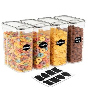 Cereal Container, Food Storage Containers with Lids Airtight Plastic Cereal Keeper Dispenser for Kitchen Pantry, 135 fl oz - 1 Pack