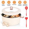 6 Liter Dual-Flavor Electric Shabu Shabu Hot Pot for 3-6 Guests, Non-Stick Coating Stainless Steel Hot Pot with Transparent Steam Vent Lid, Cool