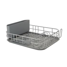 Low Profile Metal Stacking Dish Drying Rack, Charcoal Gray - 1 Pack