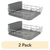 (2 pack)Low Profile Metal Stacking Dish Drying Rack, Charcoal Gray - 1 Pack