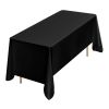 Black Tablecloths for Rectangle Tables, 6 Pack, 70 x 120 Inches, Reusable and Machine Washable Table Clothes, Wrinkle-Resistant Polyester Fabric