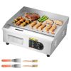 Commercial Electric Griddle, 17.72 x 11.81 inch, 1750W, 122-570°F Adjustable Temp Control, Stainless Steel Countertop Flat Top Grill with 2
