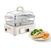 Electric Food Steamer 6.3 QT Glass with 2-Tier Stainless Steel Trays, 1200W Vegetable Steamer for Cooking, 1-3 Servings, Pre-Programmed Settings,