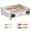Commercial Electric Griddle, 28.54 x 15.75 in, 2800W, 122-570°F Adjustable Temp Control, Stainless Steel Countertop Flat Top Grill with 2 Spatulas,