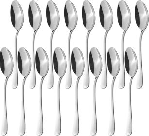 6.7 Inch Stainless Steel Dessert Spoons – 6.7 Inch Mirror Polished Flatware, Modern Silver Spoons for Ice Cream, Pudding, Coffee, Tea & Everyday