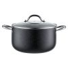 Aluminum Stock Pot, 8-Quart Nonstick Ceramic Coated Pot with Glass Lid, PFOA-Free, PFAS-Free, Compatible with Gas Stoves, Induction Cooktops,