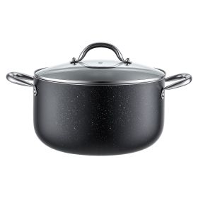 Aluminum Stock Pot, 8-Quart Nonstick Ceramic Coated Pot with Glass Lid, PFOA-Free, PFAS-Free, Compatible with Gas Stoves, Induction Cooktops,