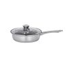 Egg Poacher Pan, 4-Cup Poached Egg Maker, Stainless Steel Poaching Pan and Frying Skillet, with 4 Nonstick Detachable Large Cups, Lid, and Silicone