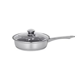 Egg Poacher Pan, 4-Cup Poached Egg Maker, Stainless Steel Poaching Pan and Frying Skillet, with 4 Nonstick Detachable Large Cups, Lid, and Silicone