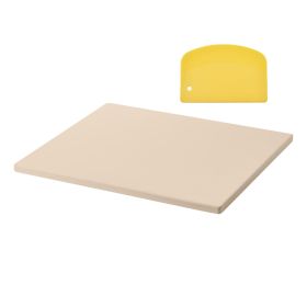 Pizza Stone, 16 x 14 x 0.6 Inch Rectangular Cordierite Pizza Stone, Large Baking-Stone with Scraper, 1450Fahrenheit Heat-Resistant Cordierite