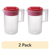 (2 pack)Simply Pour Clear/Red Pitcher Plastic 1 gal - 2