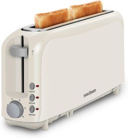 2 Slice Slim Toaster, Single 10" Long Slot Toaster Fits Bagels & Artisan Bread, 6 Shade Settings, Cancel/Reheat/Defrost, Removable Crumb Tray, Auto