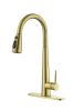 Kitchen Faucet with Pull Down Sprayer, High Arc Single Handle Kitchen Sink Faucet with Deck Plate, Commercial Modern Stainless Steel Kitchen