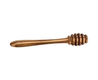 Natural Olive Wood Honey Spoon Dipper - Premium Handcrafted Eco Friendly 6 Inch Wooden Honeycomb Stirrer Wand for Tea Jar Drizzle, Perfect Kitchen