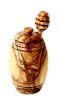 Authentic Olive Wood Honey Pot with Wooden Dipper Set - Hand-Carved Elegant Kitchen Storage Jar and Decorative Honey Dispenser, Perfect