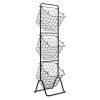 3-Tier Fruit Basket Stand with Adjustable Heights - Black
