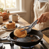 2-in-1 Silicone Spatula Tongs Cooking Tool - Non-Stick Heat Resistant Flipping Tongs for Eggs, Pancakes, Omelets, Steak, and Fish - Ergonomic