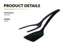 2-in-1 Silicone Spatula Tongs Cooking Tool - Non-Stick Heat Resistant Flipping Tongs for Eggs, Pancakes, Omelets, Steak, and Fish - Ergonomic