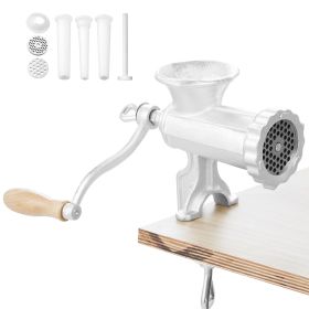Manual Meat Grinder, Heavy Duty Cast Iron Hand Meat Grinder with Steel Table Clamp, Meat Mincer Sausage Maker with 1 Cutting Blade, 2 Cutting