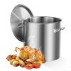 Stainless Steel Stockpot, 53 Quart Large Cooking Pots, Cookware Sauce Pot with Lid, and Handle, Heavy Duty Commercial Grade Stock Pot, Sanding