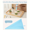 This 32-piece piping bag and nozzle set includes 24 royal icing nozzles, 2 reusable 12-inch piping bags, reusable icing bags and nozzles, and a