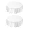 White Round Tablecloths 2 Pack, 120 Inches in Diameter, Stain- & Wrinkle- Resistant, Machine Washable Table Clothes, Polyester Fabric Table Covers