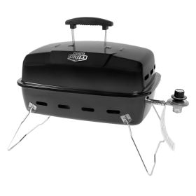 1-Burner Black Propane Gas 17.5" Portable Tabletop Grill, with Removable Lid - 1 Pack