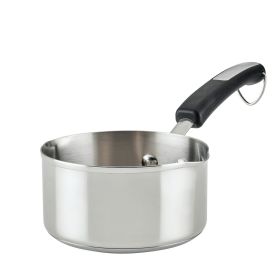 Brilliance 1 Quart Saucepan with Pour Spout, Induction Compatible, Metal Utensil and Dishwasher Safe, Stainless Steel - 1 Pack