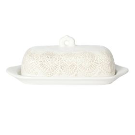 Vintage Lace Butter Dish, Rustic Kitchen Organizer or Storage Accessory, Perfect for Farmhouse Kitchen Decor - 1 Pack