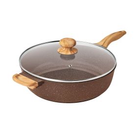 6-Quart Cast Aluminum Jumbo Cooker Saute Pan, Brown Speckle - 1 Pack