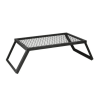 Heavy-Duty Carbon Steel Campfire Grill, 24" x 16", Foldable Legs, Black - 1 Pack