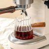 1 Pcs 180ml Mini Coffee Cup, Glass Milk Cup, Italian Coffee Cup With Wooden Handle, Coffee Measuring Cup - transparent