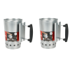 (2 Pack)Charcoal Chimney Starter for Outdoors, with Safety Handle - Silvery