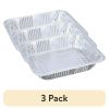 (3 pack) Aluminum Half Steam Table Pans, 12.75 x 10.38 x 2.81 inch, 4 Count per Pack. - white