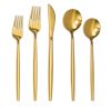 40-piece gold and silver cutlery set, 8-person stainless steel cutlery set, food-grade knives, forks and spoons. - 40-piece set