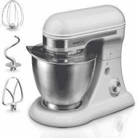 Geek Chef 4.8QT Electric Stand Mixer, 12 Speeds Tilt-head with Dough Hook, Whisk, Beater, Bowl, Rotary Knob, Home Kitchen Use, Gray - GSM45G
