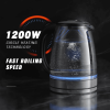 1.7L Glass Boiler Electric Tea Kettle with Blue LED Indicator Light, Silver - 1 Pack
