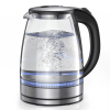 1.7L Glass Boiler Electric Tea Kettle with Blue LED Indicator Light, Silver - 1 Pack