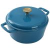 4.75qt Oven-Safe Cast Iron Ceramic Enamel Round Dutch Oven, Blue - 1 Pack